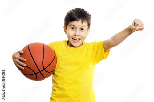 Happy boy with basketball © Bernad