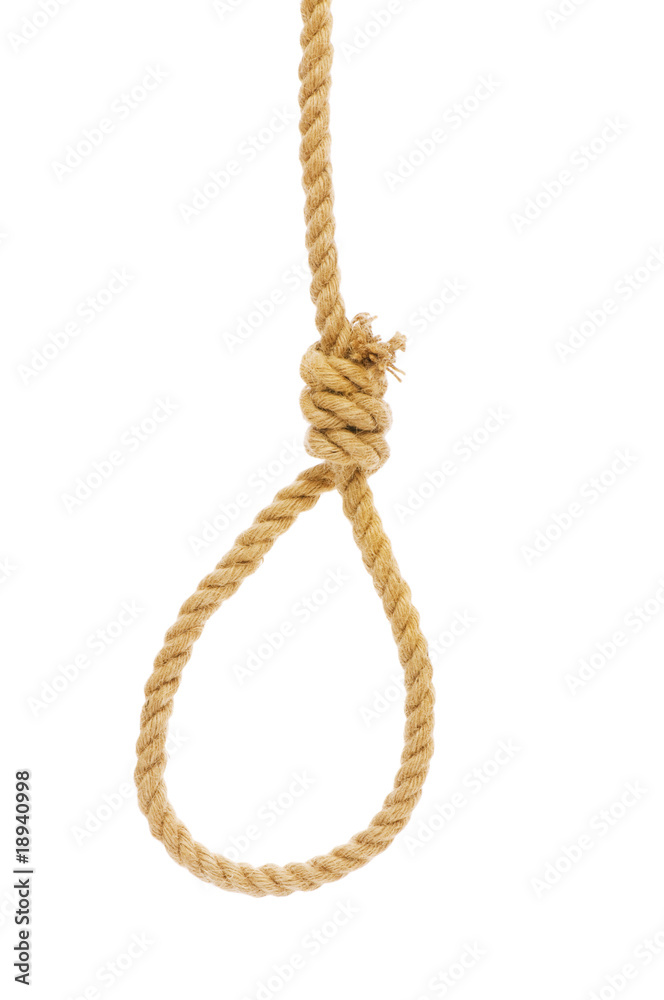 Noose made of rope against background