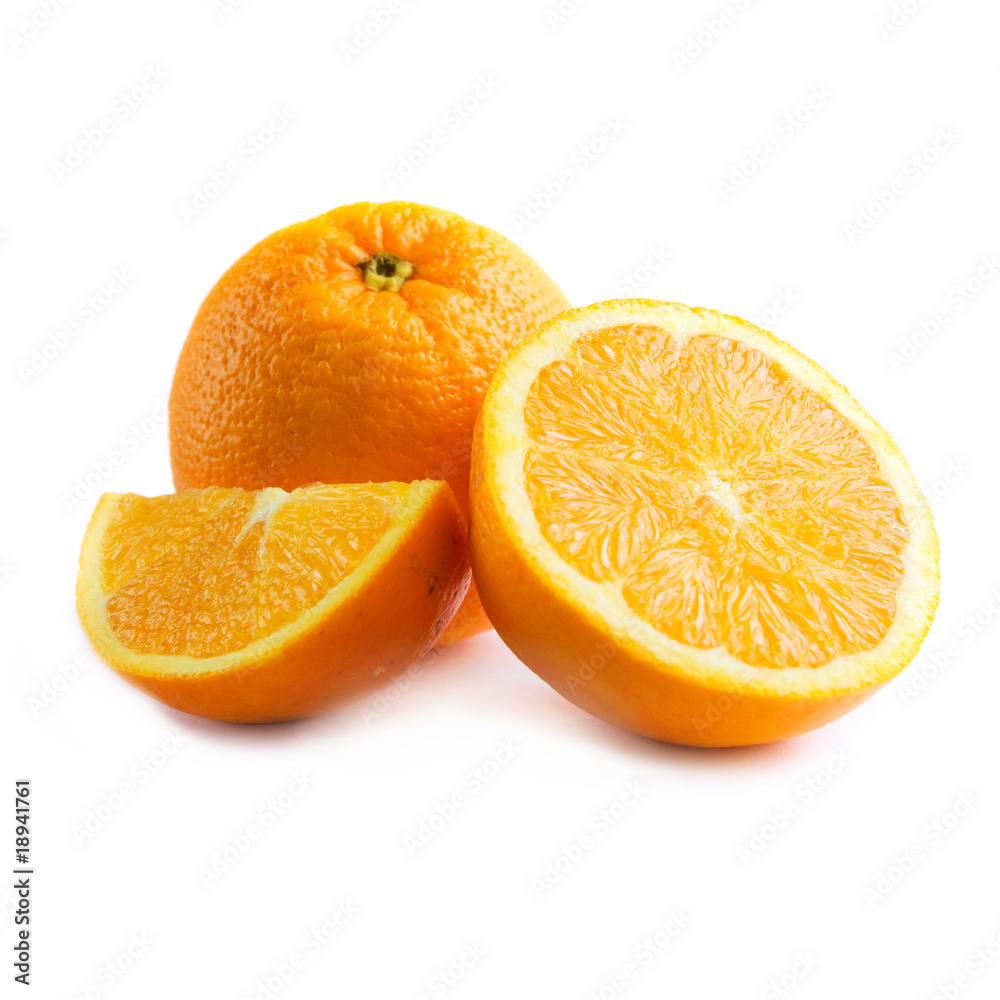 orange in a white background