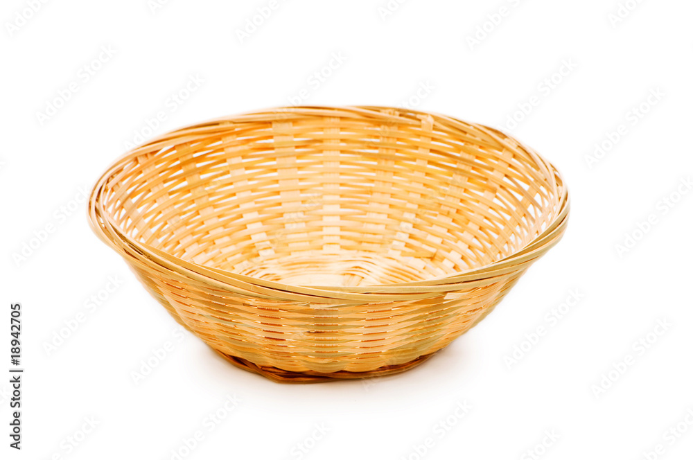 Woven basket isolated on the white background