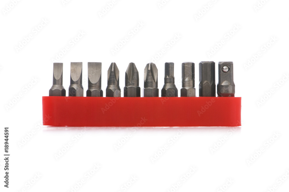 Different screwdriver heads isolated on white Different screwdriver heads isolated on white