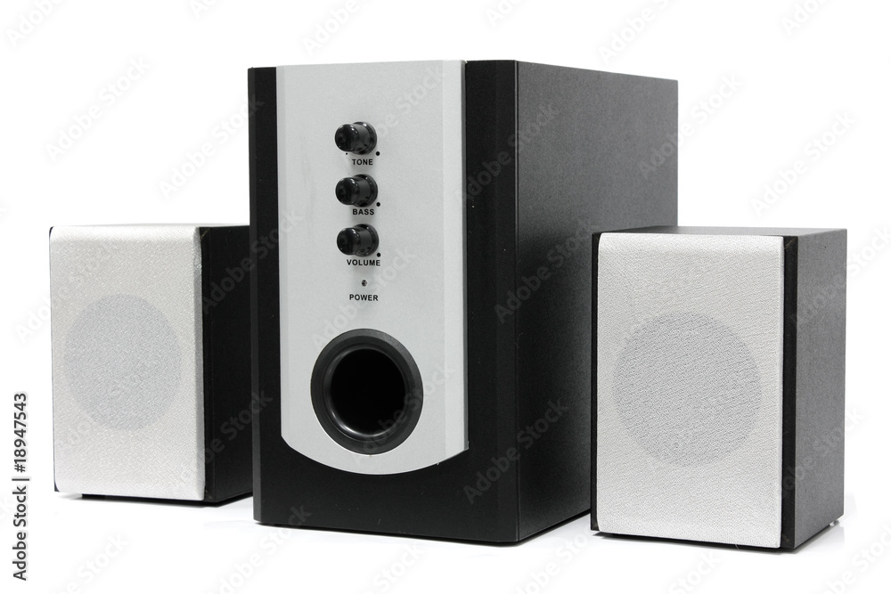 Fototapeta premium Computer multimedia speaker set isolated on white
