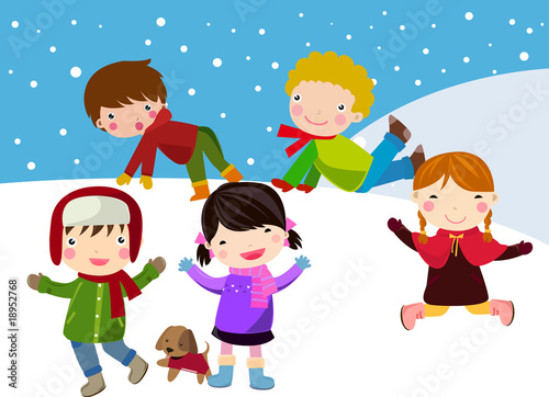 Kids join snow