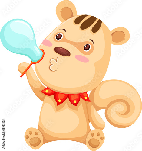 squirrel blowing bubble