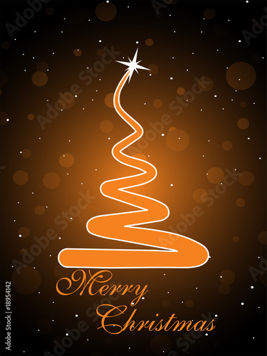 background with isolated mustard xmas tree