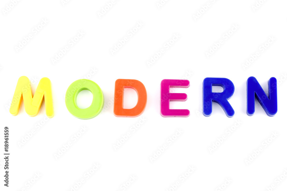Word Modern From Plastic Toys Letters Word Modern From Plastic Toys Letters