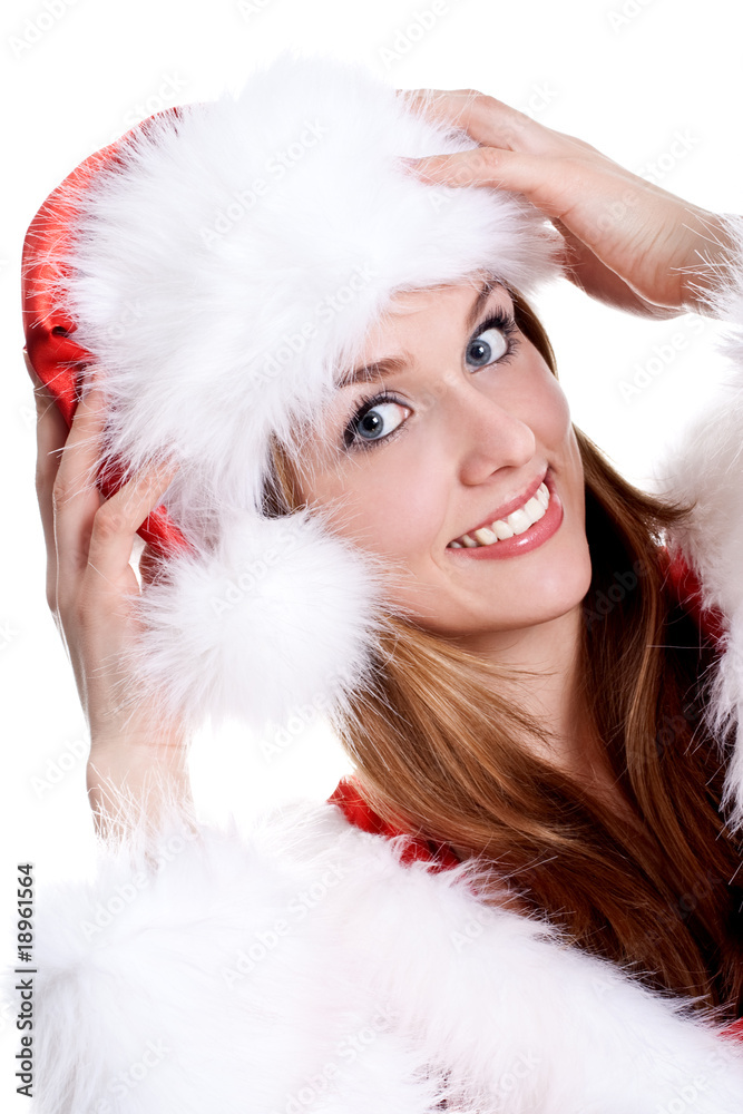 beautiful woman wearing santa claus clothes beautiful woman wearing santa claus clothes