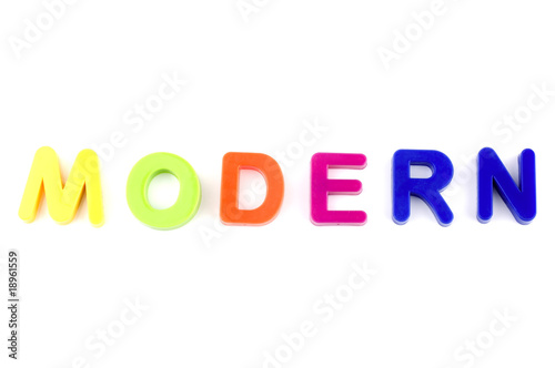 Word Modern From Plastic Toys Letters