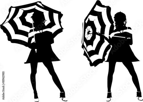 Donne con ombrello