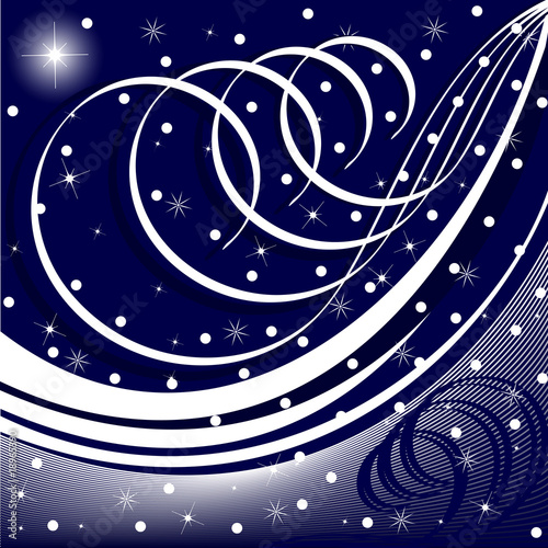 vector illustration of a snowstorm on blue background