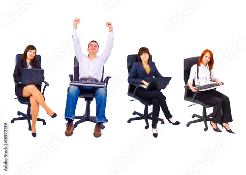 office people isolated over white