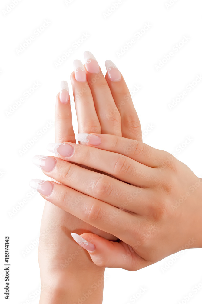 Fingernail. Woman hand. Manicure and Gesturing Fingernail. Woman hand. Manicure and Gesturing