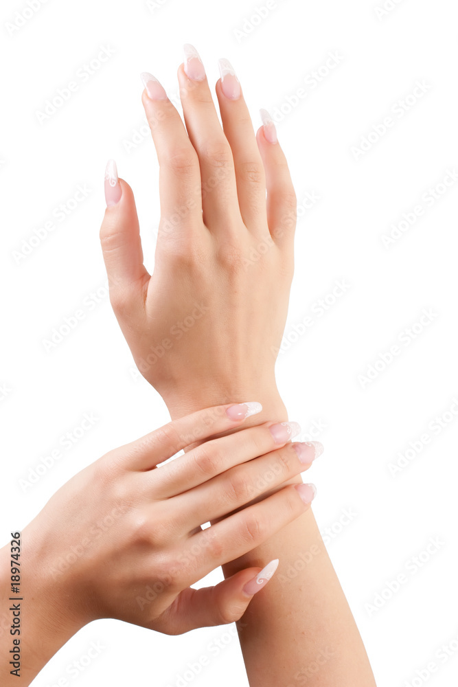 Fingernail. Woman hand. Manicure and Gesturing Fingernail. Woman hand. Manicure and Gesturing
