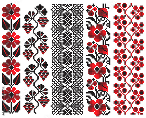 ukrainian embroidery flower elements