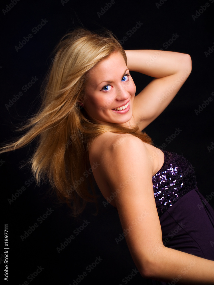 Portrait of a beautiful blond dancing girl Portrait of a beautiful blond dancing girl