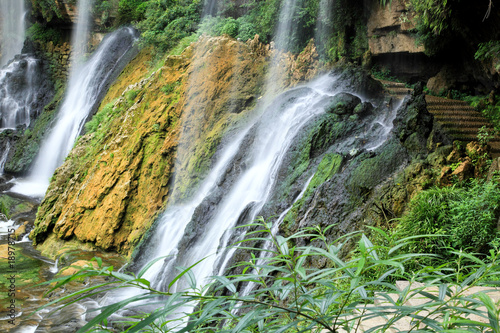 Fototapeta Naklejka Na Ścianę i Meble -  Water falls in a Chinese village