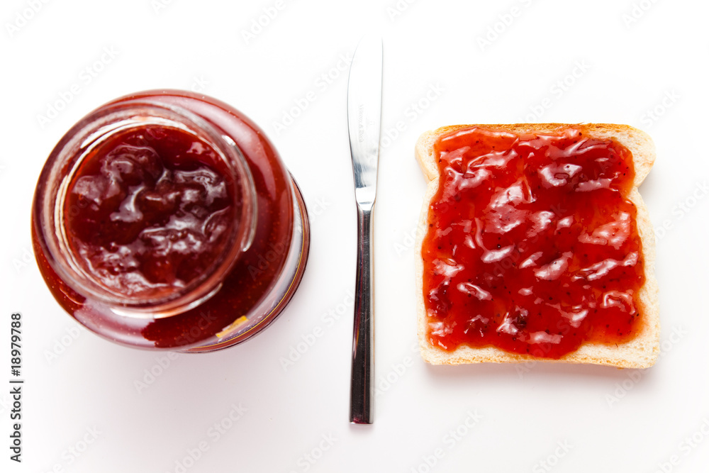 delicious slice of bread with strawberry jam delicious slice of bread with strawberry jam