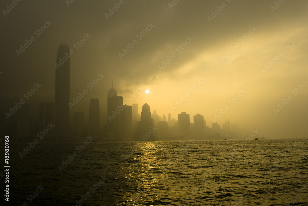 A stock photograph of the pollution in Hong Kong