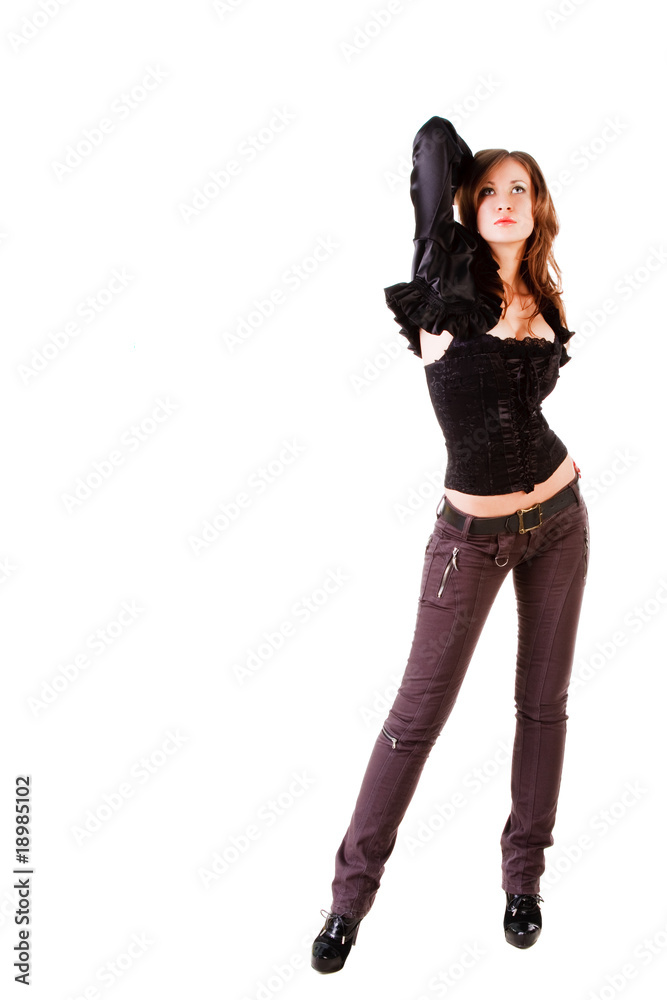 Young alluring dreaming girl in black Young alluring dreaming girl in black