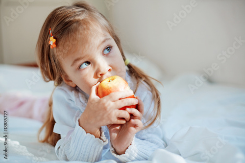 Child with apple
