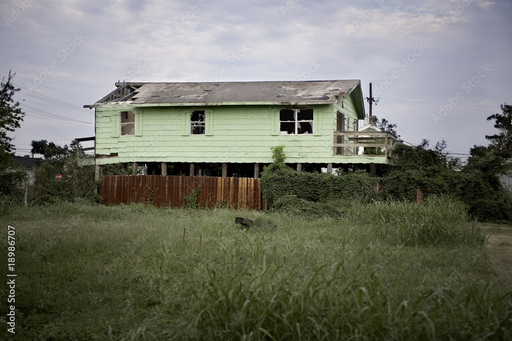 Obraz premium Destructed House after Hurricane Katrina, New Orleans, Louisiana