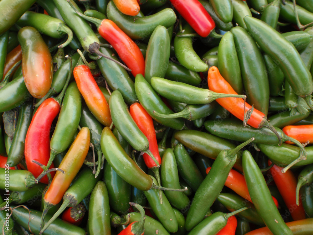 Multi Colored (Green and Red) hot peppers Multi Colored (Green and Red) hot peppers