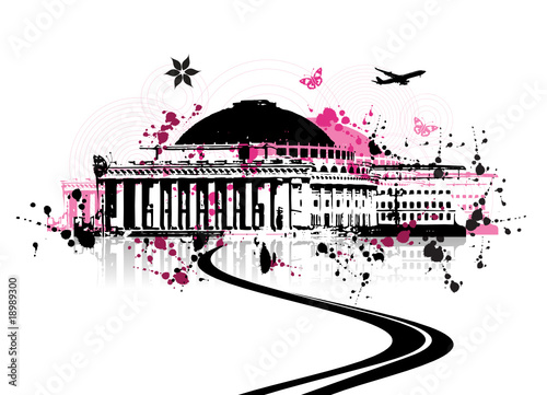 Cityscape background, urban art