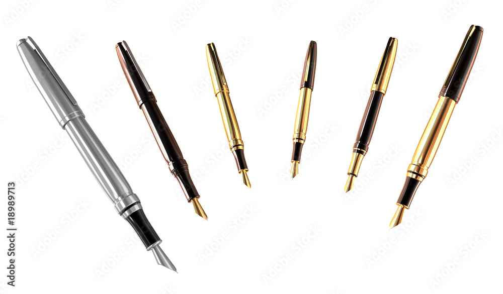 Gold and silver pens set Gold and silver pens set