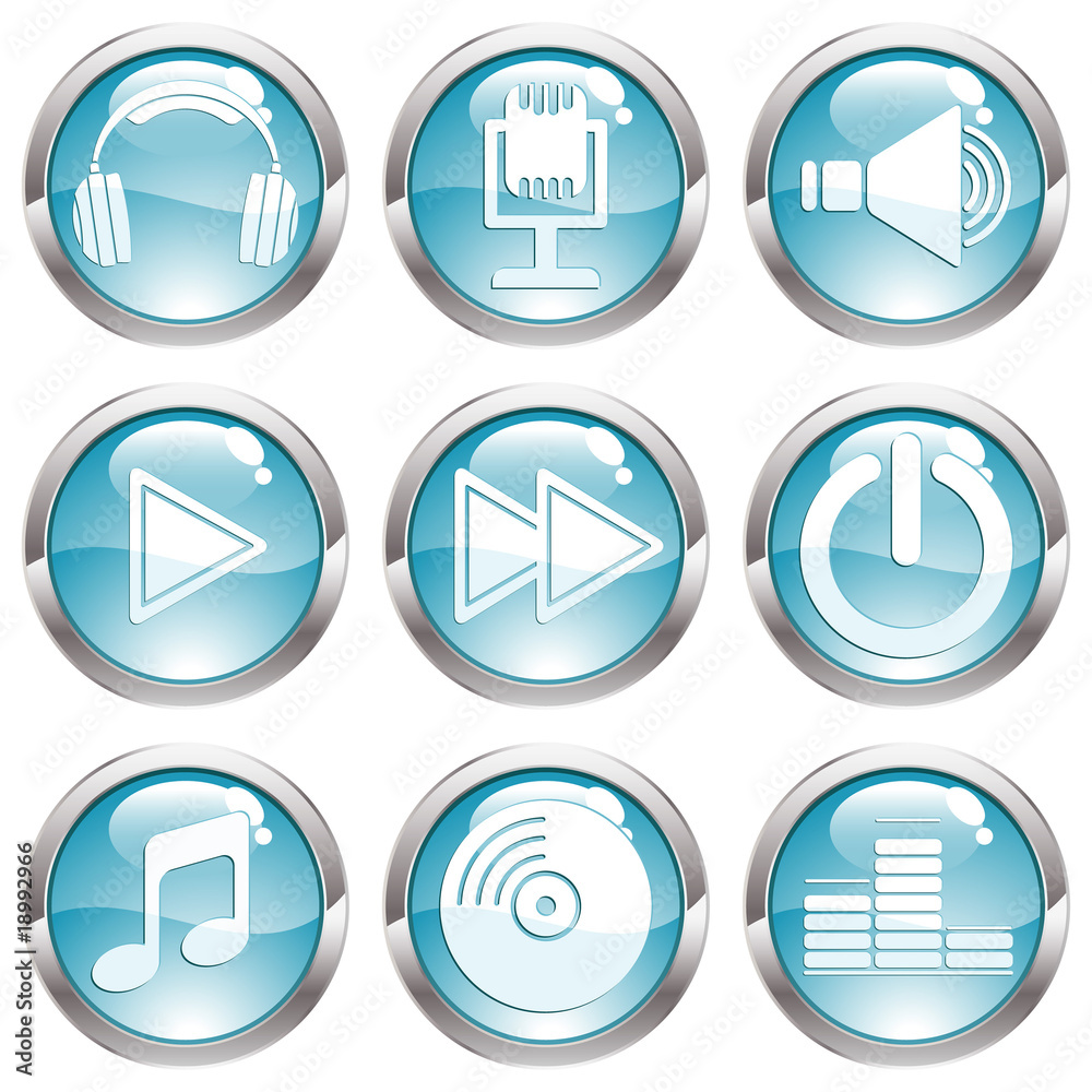 Set Music Gloss Button Set Music Gloss Button