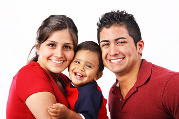 Happy young family portrait