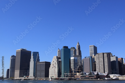 Manhattan skyline on a Clear Blue day  New York City