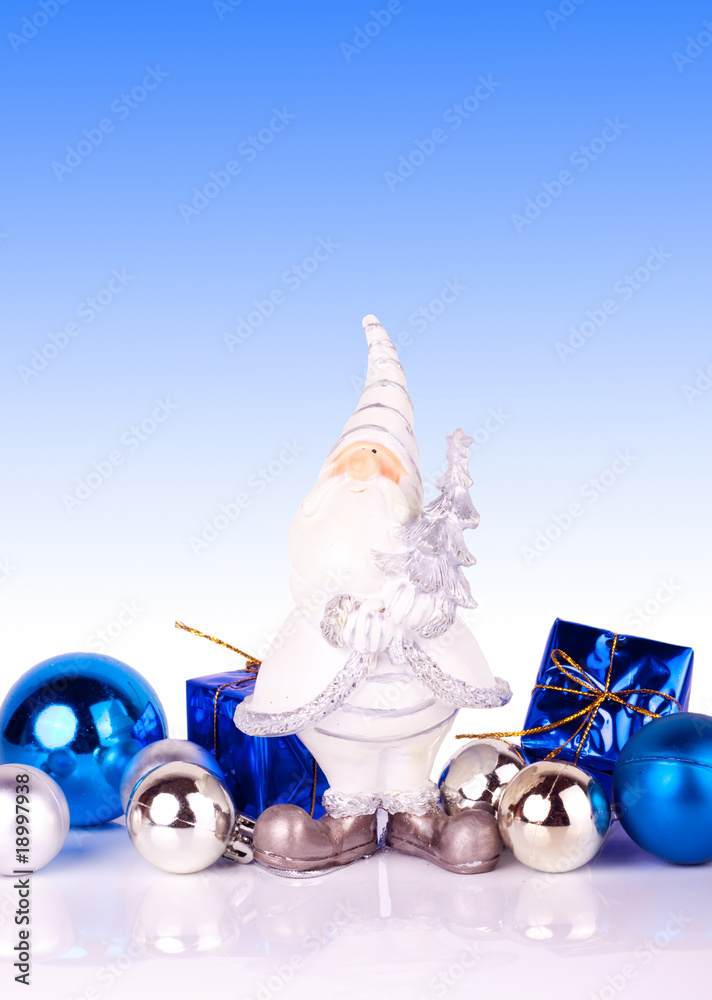 Fototapeta premium santa on blue background