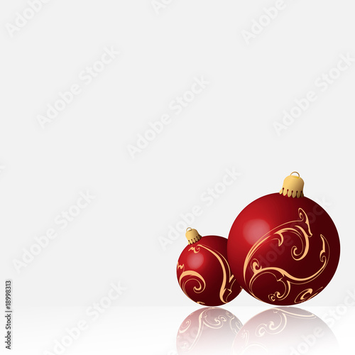 Shiny red christmas balls