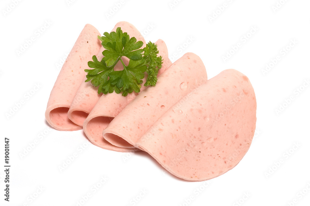 Fotografie Schinkenwurst mit Petersilie