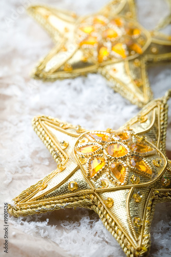 Golden star shape Christmas decorations