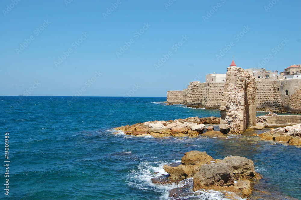 Sea Wall of Mediterranean coastal town Sea Wall of Mediterranean coastal town