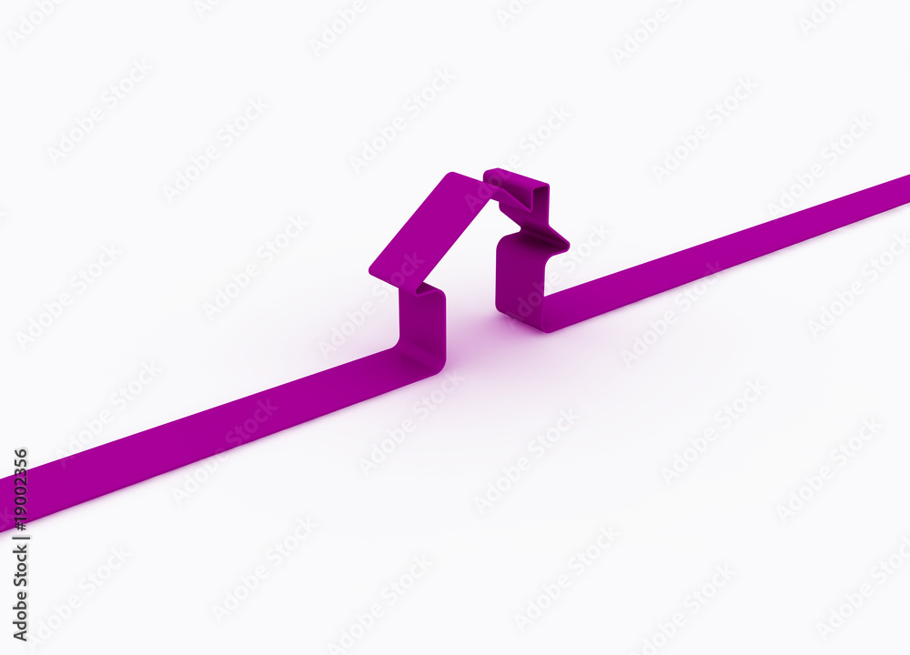 3d Pink house sign isolated on white 3d Pink house sign isolated on white