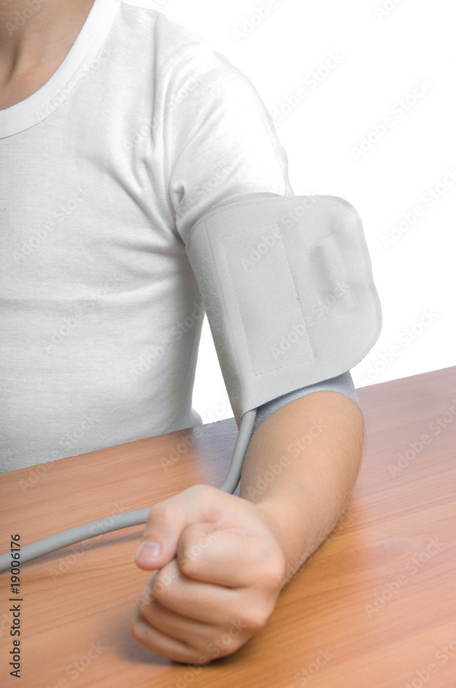 Patient is measuring blood pressure Patient is measuring blood pressure
