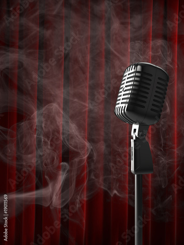 Canvas Print Retro Microphone