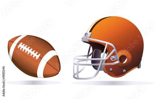 american football and helmet