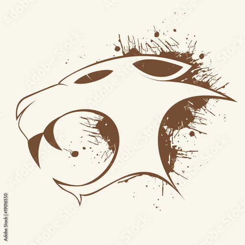 löwe raubkatze vintage maskottchen
