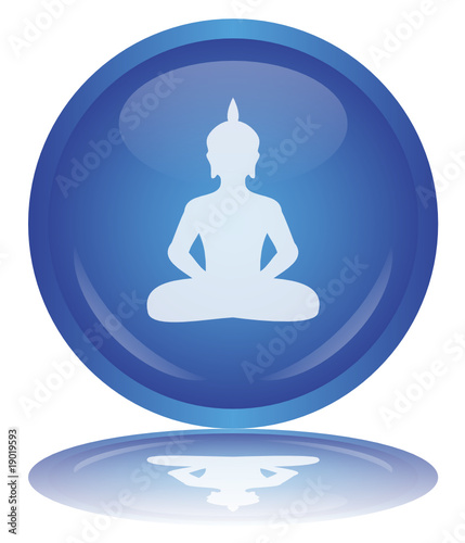 Bouton Yoga - Bouddha - Zen - Méditation - Lotus - Vecteur