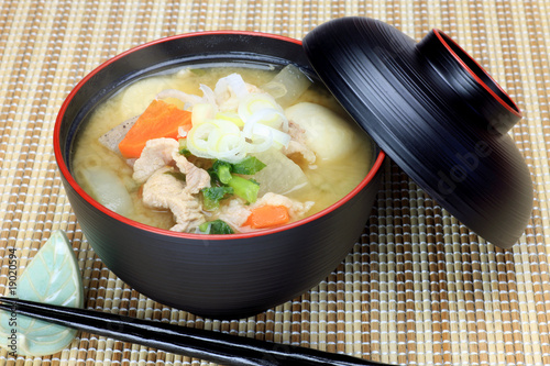 pork miso soup(tonjiru) photo