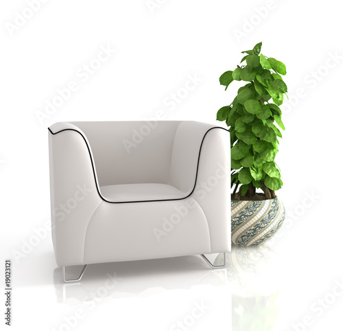 Isolated sofa on white background