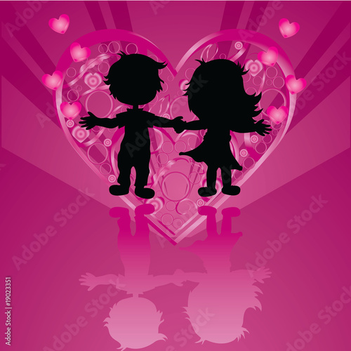 silhouettes valentine children