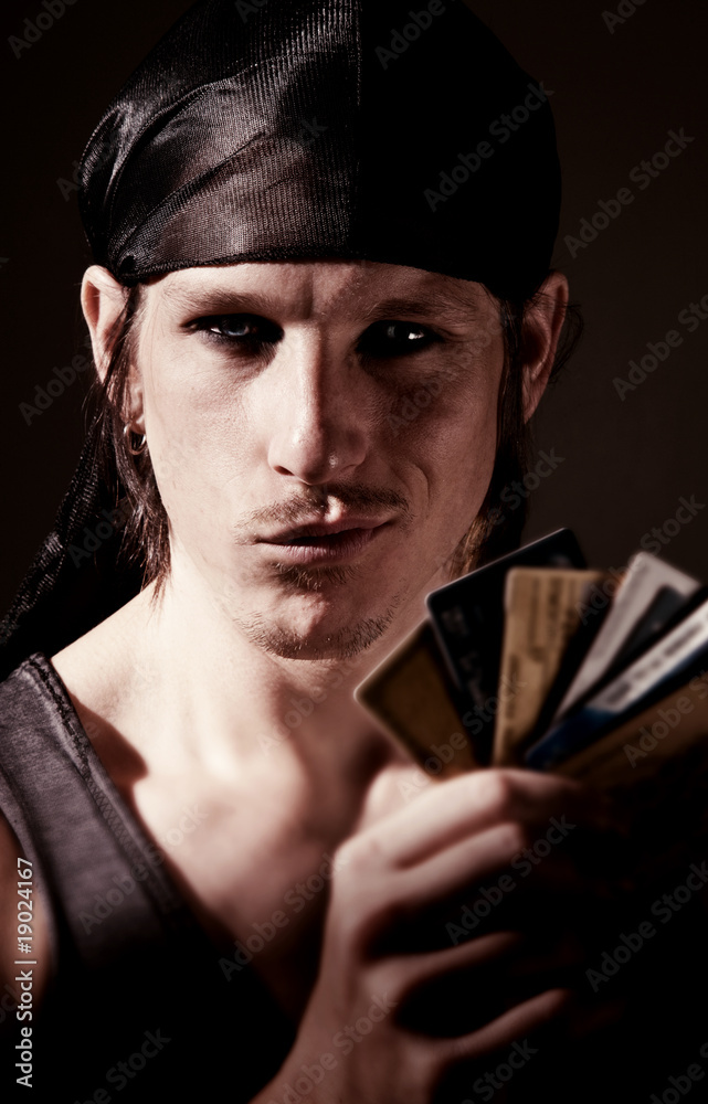 Obraz premium Thief with credit cards