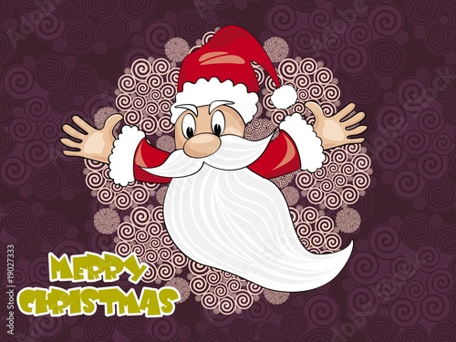 creative artwork background with flying santa claus