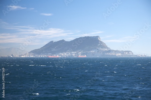 the rock of gibraltar from ocean