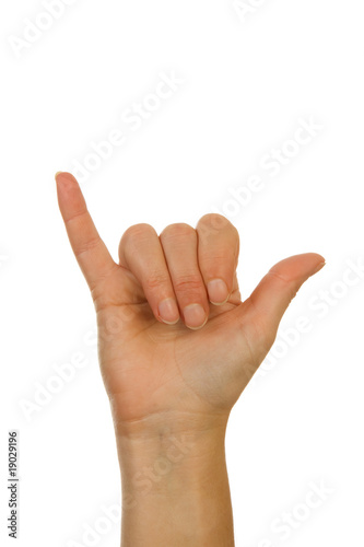 Finger spelling, hand alphabets, letter Y