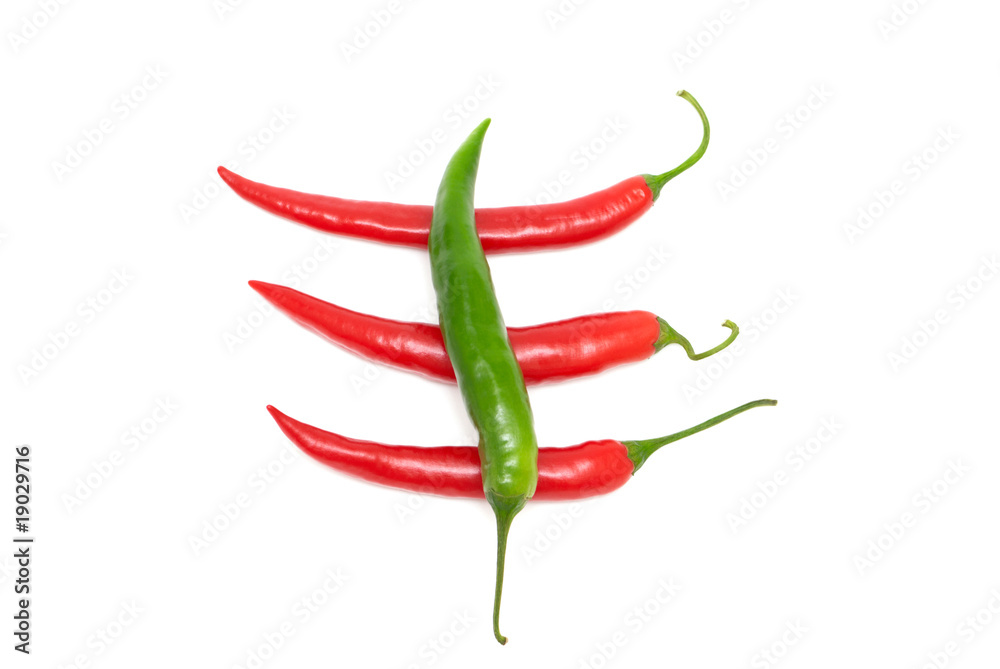 Four chili peppers